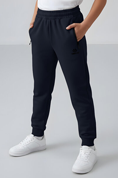 TOMMY LIFE Lacivert Fermuarlı Standart Fit İnce Erkek Çocuk Eşofman Alt - 64042