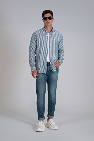 Lufian New Erkek Basic Gömlek Regular Fit Yeşil