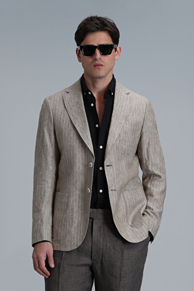 Lufian Jak Spor Erkek Blazer Ceket Slim Fit Bej