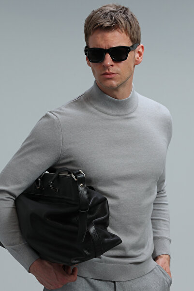 Lufian Port Half Fisherman Men's Sweater Light Gray