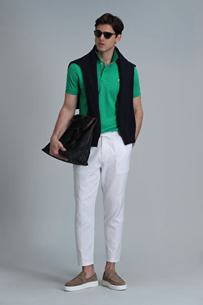 Lufian Ανδρικό μπλουζάκι πόλο Laon Smart Slim Fit Ανοιχτό πράσινο