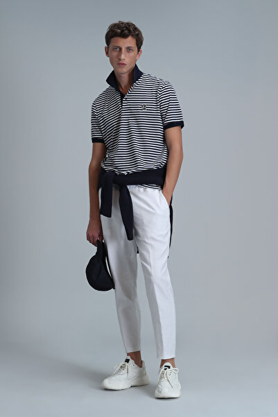 Lufian Ανδρικό μπλουζάκι Polo Dani Smart Navy Blue