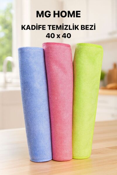 VENON 💛 4 قطع من قماش التنظيف المصنوع من الألياف الدقيقة المخملية، لا يترك أ...