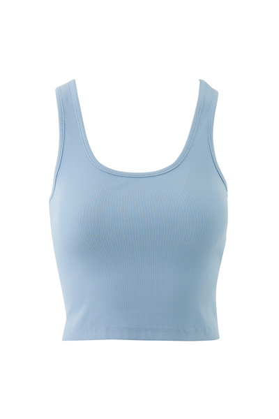 kı.we Basıc Askılı Mavi Crop Top