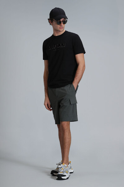 Lufian Gold Modern Grafik T- Shirt Siyah
