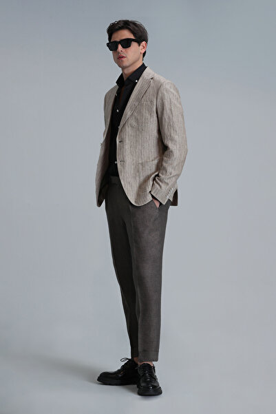 Lufian Jak Spor Erkek Blazer Ceket Slim Fit Bej