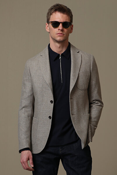 Lufian Gabrıel Spor Erkek Blazer Ceket Slim Fit Deve Tüyü