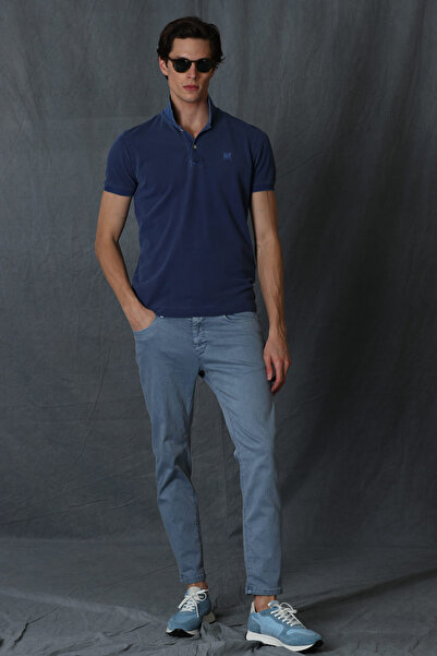 Lufian Ανδρικό παντελόνι Helt Sport 5 Pocket Slim Fit Μπλε