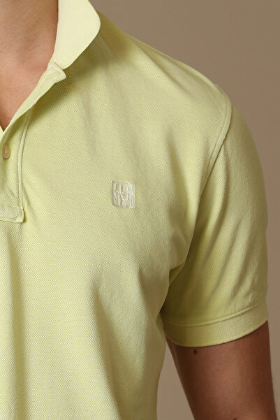 Lufian Yellow Vernon Sports Polo Men's T-Shirt