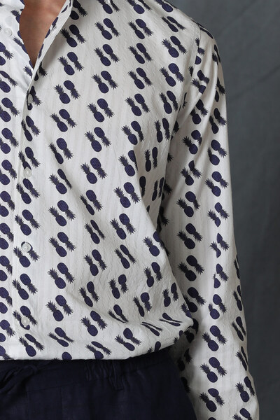 Lufian Ανδρικό έξυπνο πουκάμισο Cemer Comfort Slim Fit Λευκό