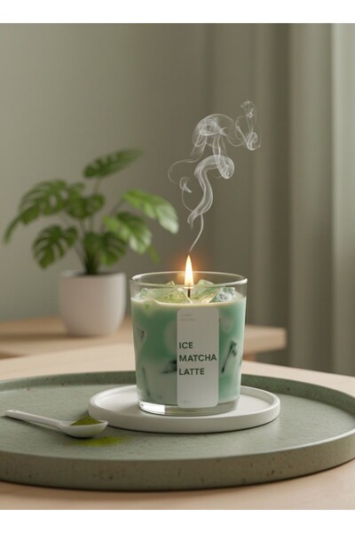 Lumin İstanbul Ice Matcha Latte Kokulu Dekoratif Mum | Latte Konseptli El Yap...