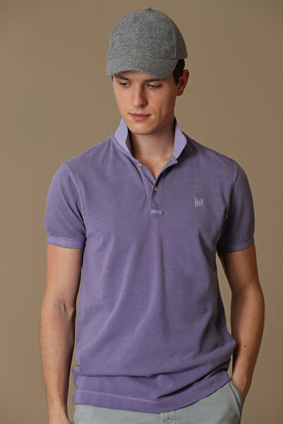 Lufian Vernon Sports Polo Neck Men's T-Shirt Lilac