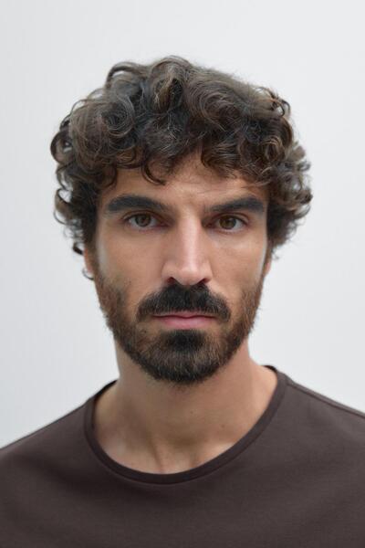 Massimo Dutti Bisiklet yaka regular fit t-shirt