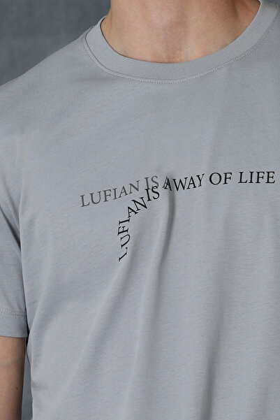 Lufian Stewart Modern Graphic T-Shirt Grey