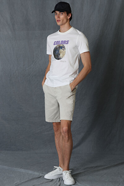 Lufian Zegler Sports Men's Chino Shorts Slim Fit Beige