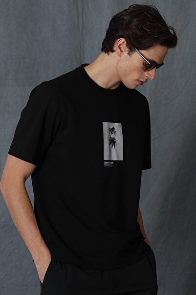 Lufian Bart Modern Graphic T- Shirt Black