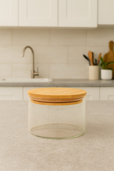 Fhilli Aero - Borosilicate Glass Bowl with Bamboo Lid 365 ml