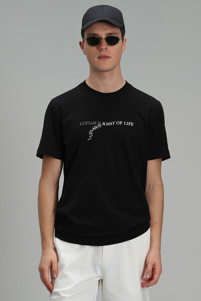 Lufian Stewart Modern Graphic T- Shirt Black