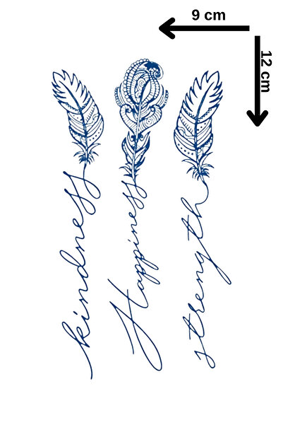 Barly 30 Gün / 1 Ay Kalıcı Tüy Figürlü 12 Saat Sonra Kararan Geçici Dövme Tattoo