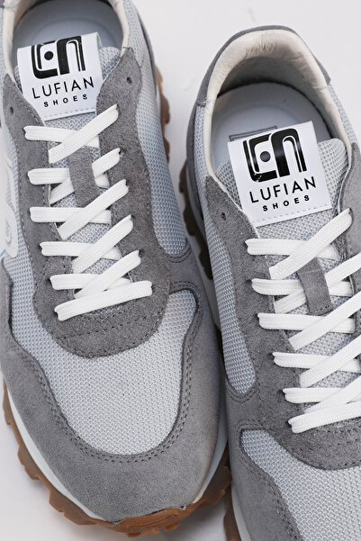 Lufian Arthur Erkek Deri Sneaker Ayakkabı Gri