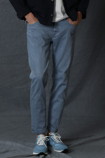 Lufian Helt Sport 5 Pocket Men's Trousers Slim Fit Blue