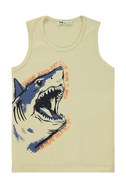 Civil Boys تي شيرت القرش مطبوع للأعمار من 6 إلى 9 سنوات - بيج للأعمار من 9 إل...