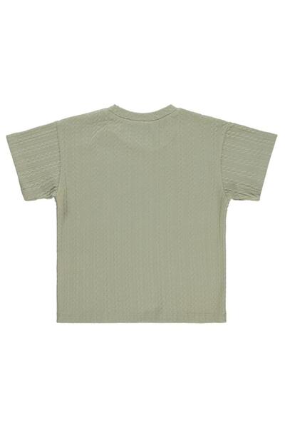 Civil Boys Self-Patterned T-Shirt for Ages 6-9 - Khaki 8-9 Years Old