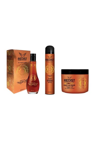 Redist Argan Yağı + Parlatıcı Sprey + Argan Saç Bakım Maskesi Set