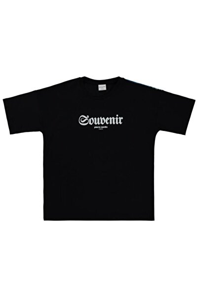 Pierre Cardin Αναμνηστικό μπλουζάκι με τύπωμα για 6-9 ετών - Μαύρο 8-9 ετών