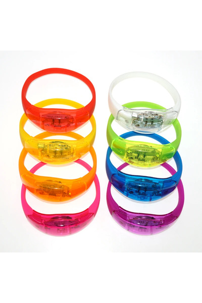 Choice 6pcs Mixed Color 6pcs LED Voice Activated Sound Control Bracelets Sili...