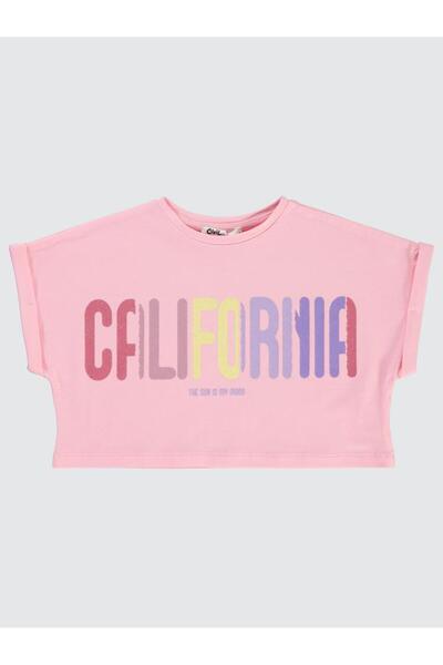 Civil Girls California Baskılı 2-5 Yaş Tişört - Pembe 3-4 Yaş