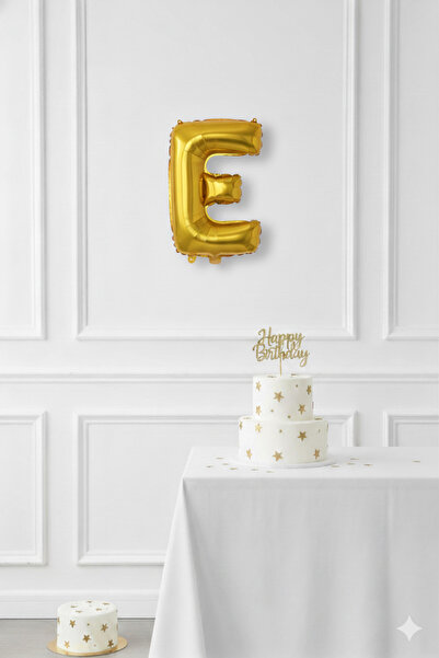 Deniz Party Store بالون رقائق ذهبية ( E ) حرف 36 - 40 سم
