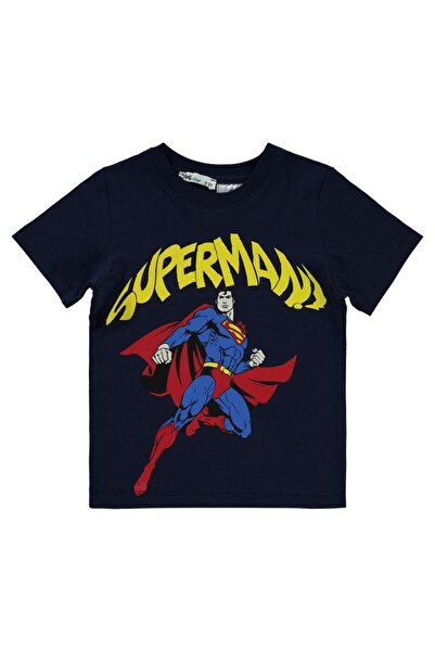Superman Süperman Baskılı 2-5 Yaş Tişört - Lacivert4-5 Yaş
