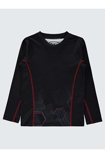 Civil Boys Γεωμετρικό Σχέδιο με τύπωμα Φούτερ για Ηλικίες 6-9 - Μαύρο