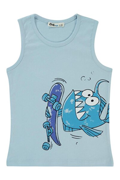 Civil Boys Μπλουζάκι με στάμπα Skateboard Pirana για 2-5 ετών - Μπλε 4-5 ετών