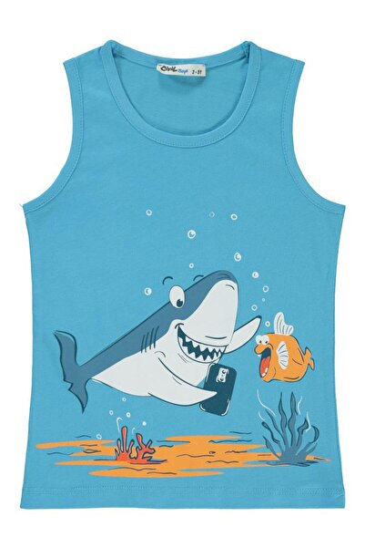 Civil Boys Tricou cu imprimeu rechin pentru copii 2-5 ani - Albastru 4-5 ani