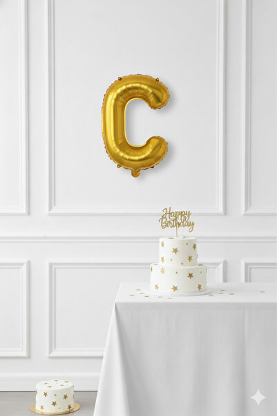 Deniz Party Store بالون رقائق ذهبية (C) حرف 36 - 40 سم