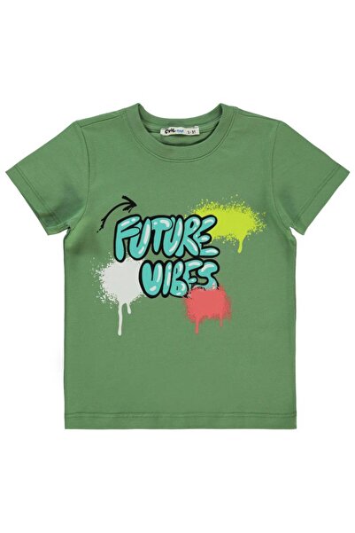 Civil Boys تي شيرت Future Vıbes مطبوع للأعمار من 2 إلى 5 سنوات - كاكي للأعمار...