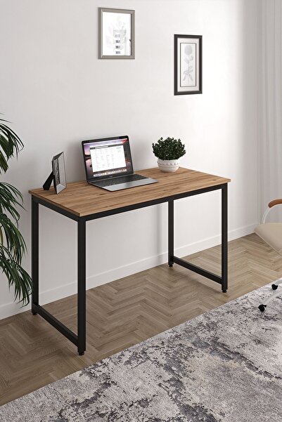 Flinder Çam/Siyah 120x60 Çalışma Masası, Bilgisayar Masası, Ofis Masası, Meta...
