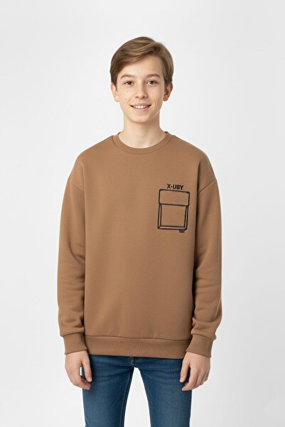 NEWKİDS Παιδικό φούτερ Unisex από βαμβακερό εμπριμέ με τσέπη για ηλικίες 9-10...