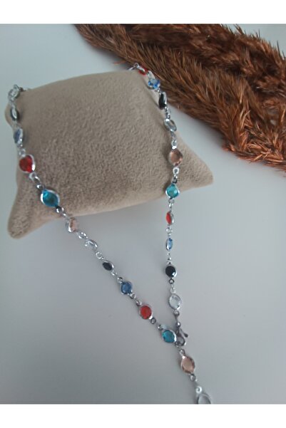 NAS fashion Kadın Renkli Taşlı Tam Tur Y Model Kolye