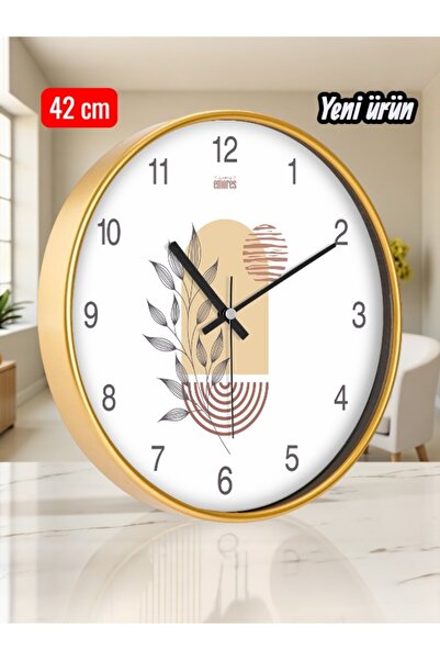 EMORES 42 Cm Gerçek Cam Sessiz Mekanizma Duvar Saati