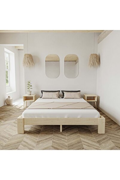 RENAZZO Soft Model Doğal Çam Ahşap Karyola