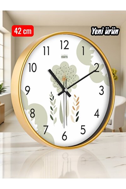 EMORES 42 Cm Gerçek Cam Sessiz Mekanizma Duvar Saati