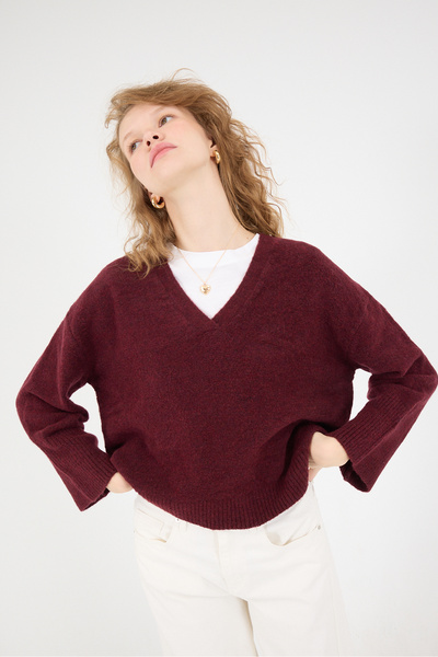 Addax V-Neck Knitwear Sweater K3379-A11