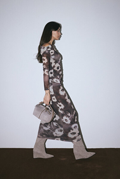 LUTVELIZADE Cizme 2517 - Cizme de damă din piele intoarsa de nurca cu toc cu ...