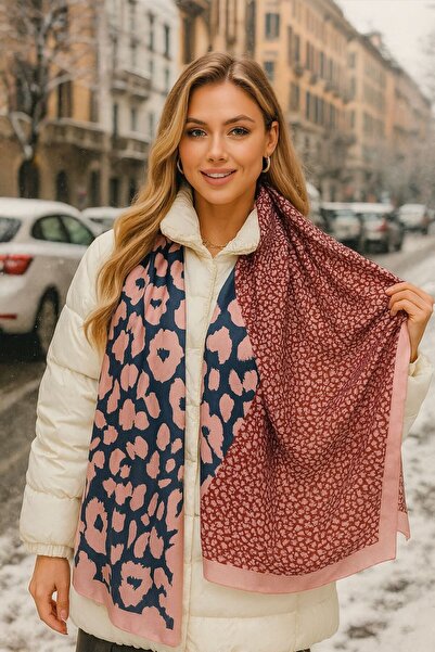 BALIENTE Patchwork imprimeu leopard șal roz pentru femei