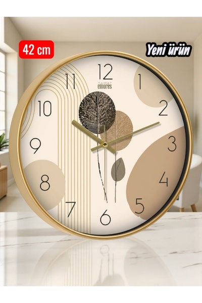 EMORES 42 Cm Gerçek Cam Sessiz Mekanizma Duvar Saati