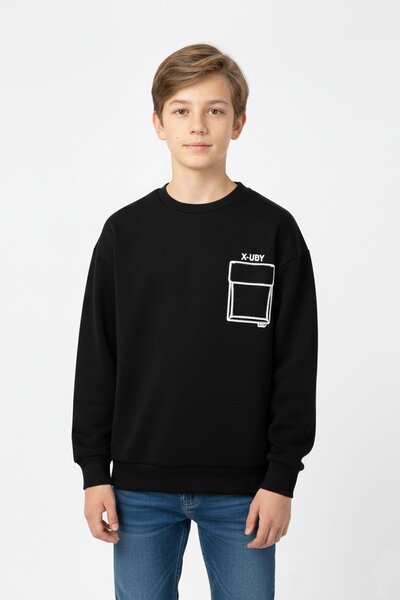 NEWKİDS Hanorac unisex pentru copii din bumbac imprimat cu buzunare supradime...