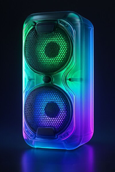 Zineets FULL Işıklı Büyük Boy Party Box Bluetooth Hoparlör Taşınabilir Şarjlı Ses Sistemi Radyolu